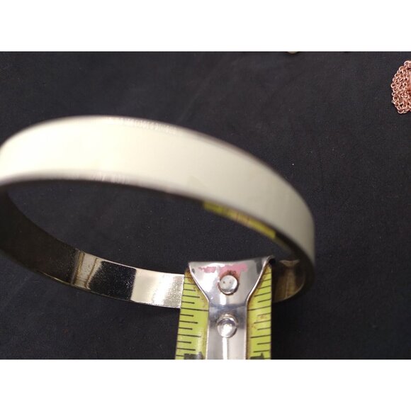 Ann Taylor Enameled Bracelet Cream On gold Chic 2.6" Across - Picture 9 of 10